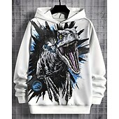 levne 3D zvířata pro chlapce-Chlapecké 3D Dinosaurus Kapuce Dlouhý rukáv Jaro Podzim Módní Šik ven Děti 4-12 let Kapuce Venkovní Ležérní Denní Běžný
