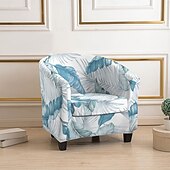 economico COPERTURA PRODURA E COPERCHIO SENZA ARGINE-Copripoltrona club, copripoltrona con stampa geometrica a righe e piante, copridivani in poliestere