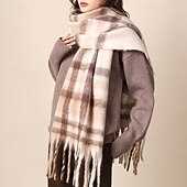 economico Scialli e stole da donna-Per donna Sciarpa rettangolare Sciarpe da donna Streetwear Quotidiano Data Nero Arancione Sciarpa Plaid