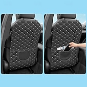 cheap Car Seat Covers-2 PCS Durable Car Seat Protector Anti-Soil Black Faux Leather Car Seat Back Protector with Diamond Stitch Design Car Seat Covers Easy-Clean for Rear Seats Seat Protection