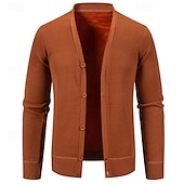 voordelige heren vest trui-Voor heren Vest Trui Vest Bijgesneden vest trui Bijgesneden trui Geribd breien Normale tops Dichtknopen Gebreid Effen / effen kleur V-hals Stijlvol Casual Alledaagse kleding Uitgaan Kleding Herfst