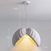 voordelige Hanglampen-Kroonluchter in Wabi-Sabi-stijl voor de eetkamer, witte plafondlamp voor keukeneiland, eetkamer, slaapkamer, grote hanglamp met een diameter van 150 cm, binnenin in hoogte verstelbaar