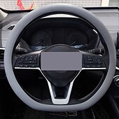 abordables Servicio de Vehículo-Funda de silicona para volante de coche, moderna, antideslizante, suave, ajustada, universal, para todas las estaciones, cómoda, resistente al desgaste, funda flexible para el mango.
