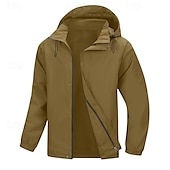 preiswerte Sportjacke-Herren Outdoorjacke Freizeitjacke Urlaub Täglich Wasserdicht Winddicht Tasche Herbst Winter Einfach Mode Klassisch Mit Kapuze Regulär Hellgrün Wein Marineblau Blau Khaki Jacken