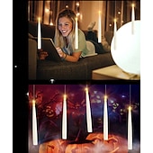 cheap Candle Lights-10/12/20 Pcs Suspended Electronic Candle Lamp Pencil Magic Wand Remote Control Halloween Christmas Party Atmosphere Decoration Lamp AAA Battery Box