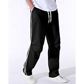 preiswerte Freizeithosen-Herren Tech-Hosen Hose Freizeithose Tasche Elastischer Bund Kordelzug Patchwork Komfort Sport im Freien Täglich Mode Lässig Schwarz Armeegrün Mikroelastisch