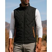 economico Gilet-Per uomo Gilet imbottito Gilet termico Senza Maniche Gilet Esterno Calore Termico Inverno Cerniera Tasca Poliestere Nero Bianco Caccia Pesca Arrampicata