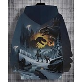 billiga Pojkens 3D-djur-Pojkar 3D Dinosaurie Huvtröja Långärmad Vår Höst Mode Streetwear Barn 4-12 år Huva Utomhus Ledigt Dagligen Normal