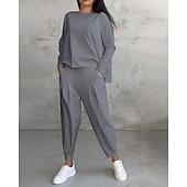 tanie dresy-Damskie Dres Spodnie dresowe Bluza z kapturem Kieszeń Solidne kolory Zestawy odzież Wiosna Czarny Biały Siłownia Na zewnątrz Bieganie Odporność na wiatr Lekki Długi rękaw Sport Odzież sportowa