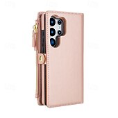 abordables Carcasas Samsung-teléfono Funda Para Samsung galaxia S25 S25 Más S25 Ultra S24 Plus S24 S24 Ultra Plus S24 FE A14 A72 A73 Tarjetas billetera Cremallera con cordón Ranura para tarjetas Retro TPU Cuero de PU