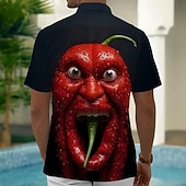  Per uomo Cartoni animati Divertente Pepe Camicia Camicia Estiva Camicia con Bottoni Manica Corta Moda Casual All'aperto Vacanza Abbigliamento Quotidiano Estate Primavera Collo ripiegato Stampa 3D
