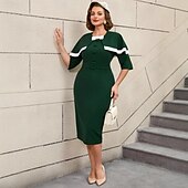 levne Šaty-Retro 50. léta 60. léta Polední Koktejlky Šaty na tužky Dámské Vánoce Formální Párty a večer Retro tematická párty Dospělé Šaty Celý rok