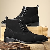 cheap Ankle Boots-Men&#039;s Beige Lace-Up Ankle Boots with Round Toe and Classic Stitching, Vintage Business-Casual Footwear for Office, Urban Walking and Smart Daily Outfits