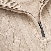preiswerte Herrenpullover-Herren Pullover Pullover mit Viertelreißverschluss Strickpullover Zopfmuster Stricken Normale Oberteile Gestrickt Einfach Viertelreißverschluss Mode Lässig Urlaub Alltagskleidung Bekleidung Herbst