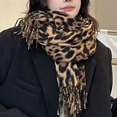 preiswerte Damenschals und -halstücher-Damen Rechteckiger Schal Straße Täglich Date Gris Beige Schal Leopard