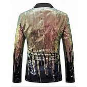 baratos Blazers Clássicos Masculinos-Homens Blazer O negócio Coquetel Festa de Casamento Moda Casual Primavera Outono Poliéster Gradiente Bolsos Botões Confortável Não Trespassado Jaqueta esporte Prata Azul Verde Escuro Roxo