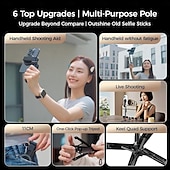 baratos acessórios de perfuração-Bastão magnético para selfies 4 em 1, tripé com rotação de 360 graus e controle remoto sem fio para iPhone &amp;android, suporte para telefone para gravação de vídeo &amp;vlogging - viagem portátil