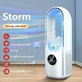 cheap Fans-2025 Bladeless Fan 6 Speed Desktop Fanless Blade Cooler Cooling Fan for Office Portable Silent Fans Humidifier Air Conditioner