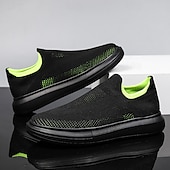 cheap Slip-On Casual Shoes-Men's Slip-On Knit Walking Sneakers – Lightweight Breathable Casual Shoes for Travel, Gym &amp; Daily Wear