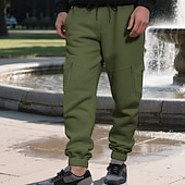 economico Carico-Per uomo Pantaloni sportivi Pantaloni da tuta Joggers Pantaloni da Tuta Cargo Tasca Elastico in vita Coulisse Semplice Comodità Sport all'Aperto Quotidiano Moda Casual Verde militare Nero