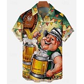 tanie Odzież graficzna-Koszule hawajskie Koszulka Aloha bawarski Monachium Niemiecki Alpejski Graficzny na Męskie Dla dorosłych Druk 3D  Do Karnawał Piwo Oktoberfest Plaża Urlop Impreza