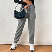 cheap Yoga Pants &amp; Bloomers-Women&#039;s Harem Pants Sports Sweatpants with Pockets Tummy Control Gym Volleyball Workout Bottoms Solid Color Black Blue Grey Cotton Fall Sports Activewear