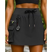 economico Fondi-Per donna Gonne cargo Gonne da esterno Estate Esterno Vestibilità regolare Asciugatura Rapida Leggero Elastico Traspirante Gonna Elastico in vita Nero Bianco Tennis Golf Corsa XS S M L XL