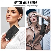 abordables Coques Samsung-téléphone Coque Pour Samsung Galaxy Pixel 8 Pro Pixel 9 Pixel 9a Étui Portefeuille Fermeture Éclair avec Lanière Support TPU faux cuir