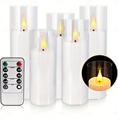 levne Světla svíček-5 ks elektronických svíček simulujících Halloween a Vánoce s dálkovým ovládáním s časovačem, vhodné pro vnitřní i venkovní použití, terasu, jídelní stůl, setkání, večírky, svatební dekorace, AA