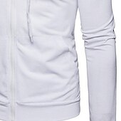economico Felpa con cappuccio in pile-Per uomo Felpa con cappuccio Felpa con cappuccio a zip intera Felpa con cappuccio in pile Nero Bianco Verde militare Rosso Borgogna Con Cappuccio Semplice Con zip Tasca Sport &amp; Outdoor Casuale
