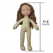 baratos Bonecas-Boneca Waldorf feita à mão para bebês meninas com conjuntos de roupas - boneca de pelúcia macia de 11,8 polegadas para crianças pequenas, presente de Natal ideal para crianças