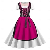 abordables Ropa Gráfica-Vestidos bávaro Munich Alemán alpino Gráfico para Mujer Adulto Impresión 3D  para Carnaval Cerveza Oktoberfest Fiesta