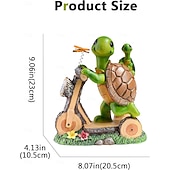 billige Landskapslys-1 stk utendørs solcelledrevet skilpadde mor og barn sykkeldekorasjonslys gårdsplass hagesti plen terrasse ornamentlys landskap observasjonslys