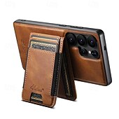 abordables Carcasas Samsung-teléfono Funda Para Samsung galaxia S25 Más S25 Ultra S24 Ultra S24 Plus S24 S23 S23 Ultra S23 Plus Funda Trasera Magnética Soporte de carga inalámbrica Caballete Retro TPU Cuero de PU