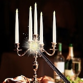 cheap Candle Lights-10/12/20 Pcs Suspended Electronic Candle Lamp Pencil Magic Wand Remote Control Halloween Christmas Party Atmosphere Decoration Lamp AAA Battery Box