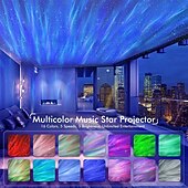 cheap Decorative Lights-Northern Galaxy Light Aurora Projector with 33 Light Effects Night Lights LED Star Projector for Bedroom Nebula Lamp Remote Control White Noises Bluetooth Speaker for Parties
