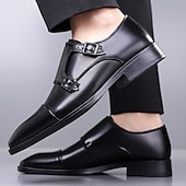 abordables Officiel-Chaussures habillées en cuir à double boucle pour homme – élégantes chaussures de soirée marron pour mariages, tenues de bureau et cérémonies