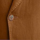 abordables Vêtements d&#039;extérieur élites pour hommes-Hommes Blazer 100% lin Veste blazer Blazer en lin Formel Mariage Noël Élégant ancien Été Printemps 100% Lin Couleur Unie Avec Poches Boutonnage simple deux boutons veste Noir Blanche Orange Vert