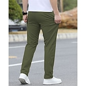 economico Chino-Per uomo Pantaloni Chinos Tasca Elastico in vita Coulisse Semplice Comodità Formale Feste Lavoro Moda Stile Classico Nero Verde chiaro Micro-elastico