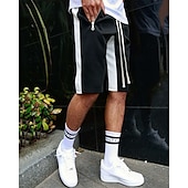 baratos Shorts de moletom-Homens calções atléticos Shorts de moletom Calção Shorts de verão Bolsos Cintura elástica Com Cordão Bloco de cor Conforto Respirável Curto Ao ar livre Esportes Clássico Casual Preto Amarelo