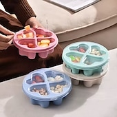 cheap Event &amp; Party Supplies-4pcs Heart-Shaped Bento Boxes with Transparent Lids, 4 Colors, Divided Snack Containers for Fruits, Candy, Nuts, and Tea Time Treats