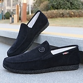 cheap Slip-On Casual Shoes-Men's Brown Corduroy Slip-On Loafers – Lightweight Casual Walking Shoes for Daily Wear and Travel