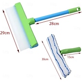 cheap Cleaning Supplies-3 in 1 Recyclable Silicone Window Squeegee Kit Glass Cleaning Tools with Silicone Squeegee &amp; Microfiber Scrubber for Home Shower Car Windshield Cleaning
