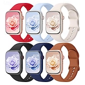 abordables Bracelets Apple Watch-6 Trousses Bracelet Sport Compatible avec Bracelet Apple Watch 38mm 40mm 41mm 42mm 44mm 45mm 49mm Mignon Silicone Bracelet de remplacement pour iwatch Ultra 2 Série 9 8 7 SE 6 5 4 3 2 1