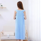 economico Gadget bagno-Asciugamano da bagno in pile di corallo, ad asciugatura rapida, assorbente, indossabile, gonna da doccia per donna, morbido, spesso, ad asciugatura rapida, accappatoio per la casa, pigiama
