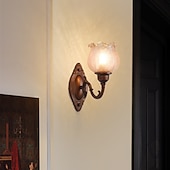 ieftine Aplici de Interior-aplice de perete, corpuri de iluminat moderne de perete, aplice de perete în stil rustic cu abajur din sticlă transparentă, aplice pentru living, dormitor, scară, baie, hol 110-240v