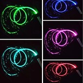 economico elettrodomestici-Frusta ottica a LED ricaricabile tramite USB, girevole a 360°, multicolore, discoteca, RGB, danzante, luminosa, scintillante, flusso, stringa
