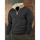 economico felpe in pile-Per uomo Felpa con cappuccio Felpa con cappuccio e zip corta Felpa con cappuccio in pile Nero Blu marino Cachi Grigio chiaro Grigio scuro Colletto Mao Semplice Con zip Tasca Frontale Sport &amp; Outdoor