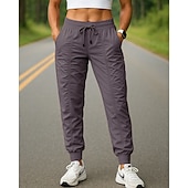 billiga Löparbyxor och tights-Dam Joggingbyxor Träningsbyxor Ficka Snörning Hög midja Underdelar Fritids- Gym Träningspass Snabb tork Fuktabsorberande Andningsfunktion Gymträning Utomhus Löpning Normal Sportkläder Sportkläder