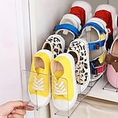 levne Úložiště a organizování-2dílný akrylový dětský botník se 4 přihrádkami, průhledný a kompaktní organizér na dětské boty, odolný a stylový úložný prostor pro dětské boty